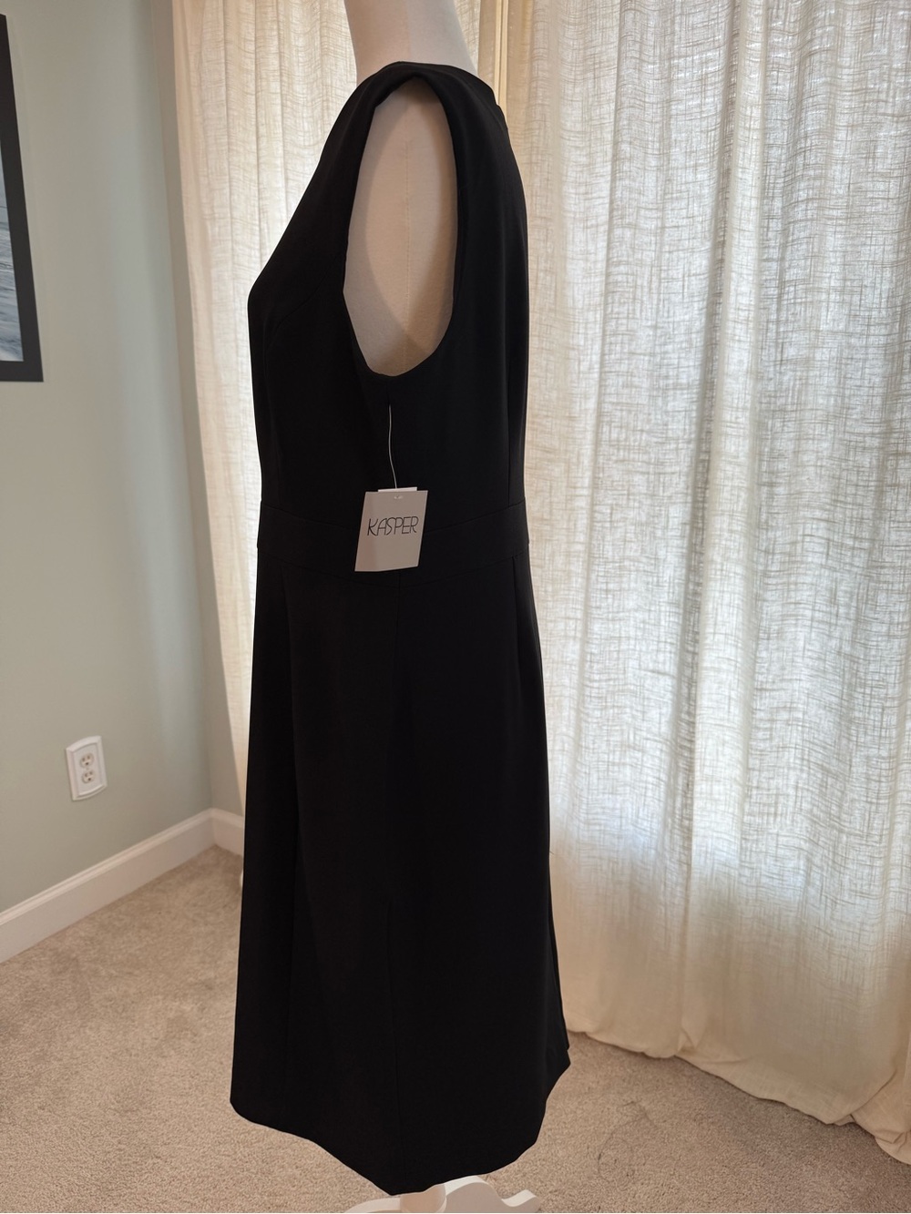 NEW Kasper Black Shift Dress Size 12 - Picture 2 of 6